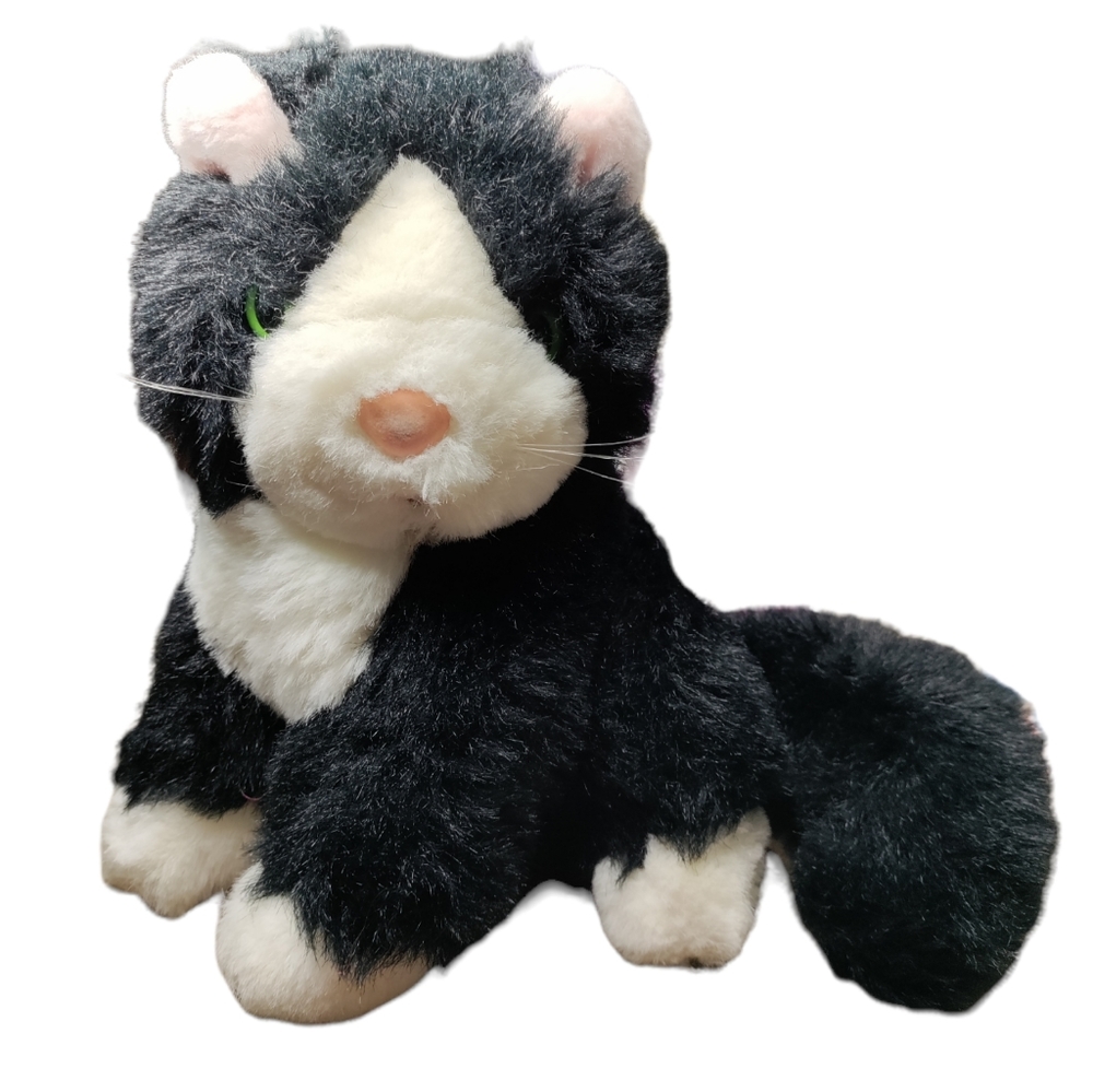 JC Penney Scarborough Collection Plush Black Tuxedo Cat Stuffed Animal 10" Kitty